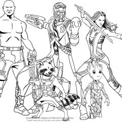 Printable Guardians of Galaxy coloring sheets for Kids