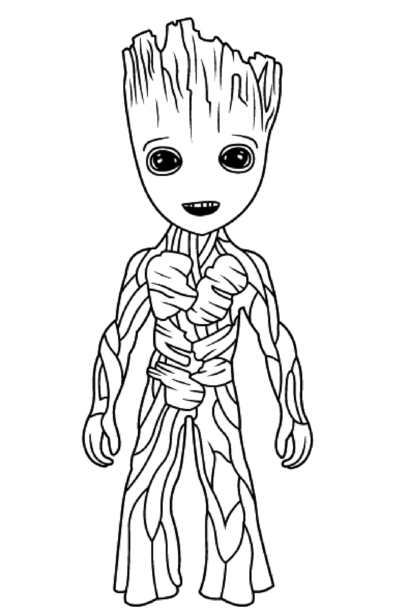 Simple Guardians of Galaxy coloring page for children : Groot