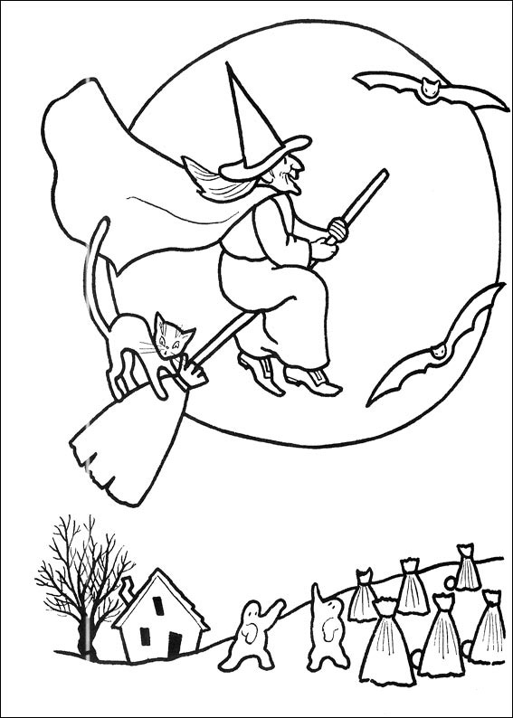 Halloween witch to print and color