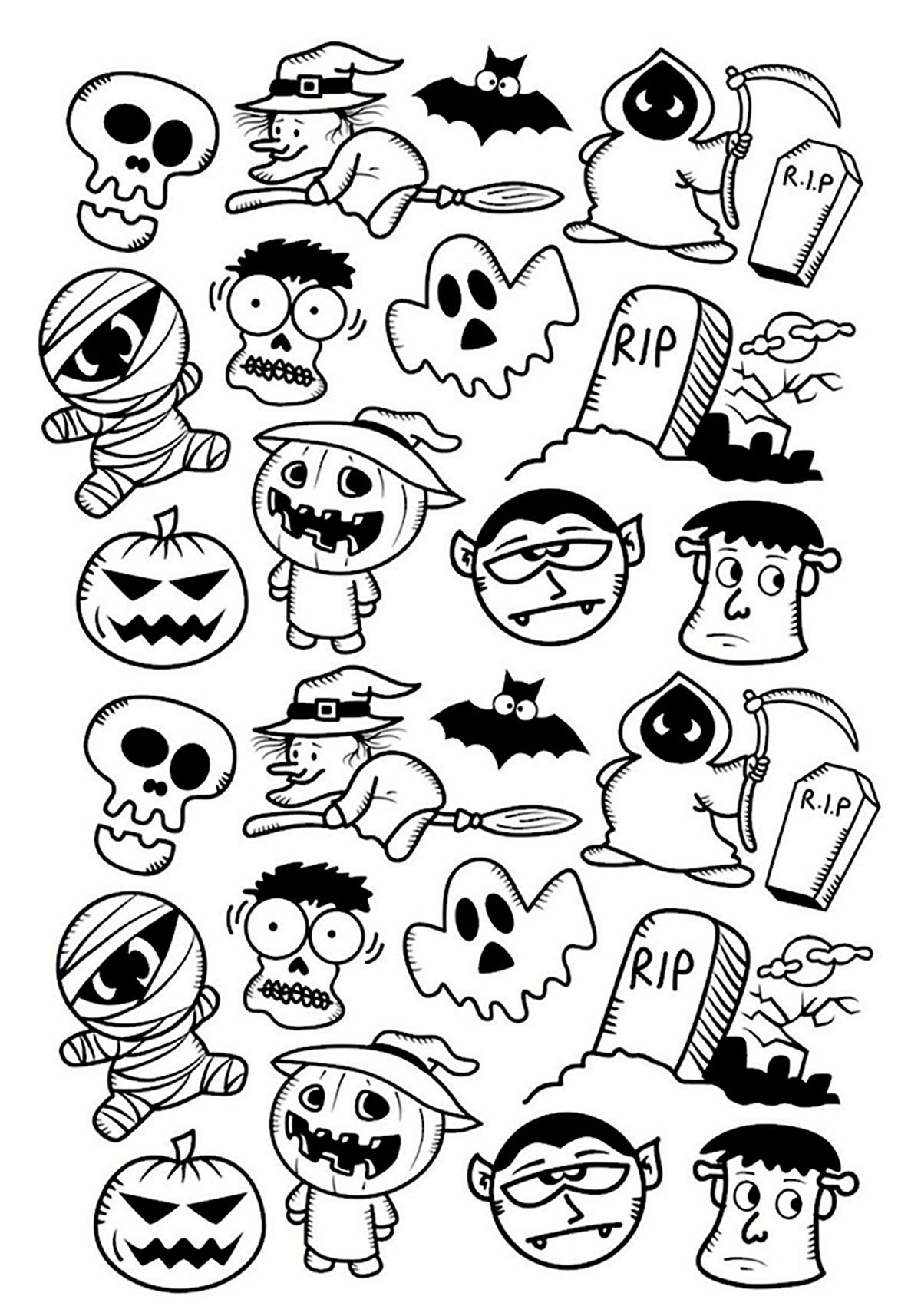 Halloween drawing to print and color