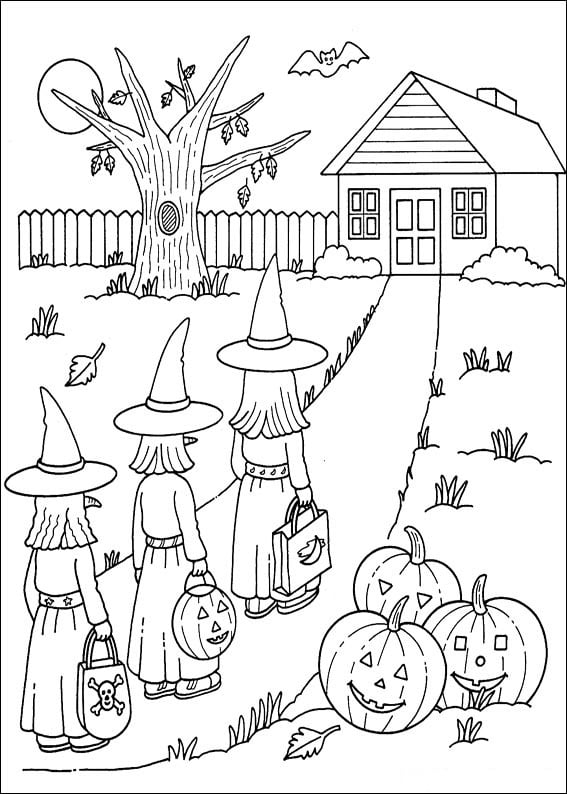 Other Halloween witches to print and color