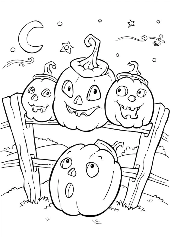 Halloween coloring: pumpkins