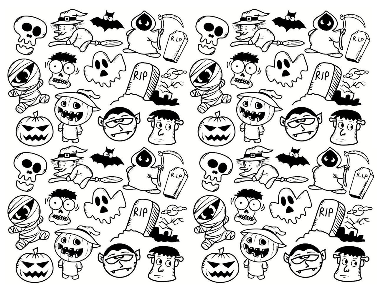 Fun Halloween coloring pages to print and color