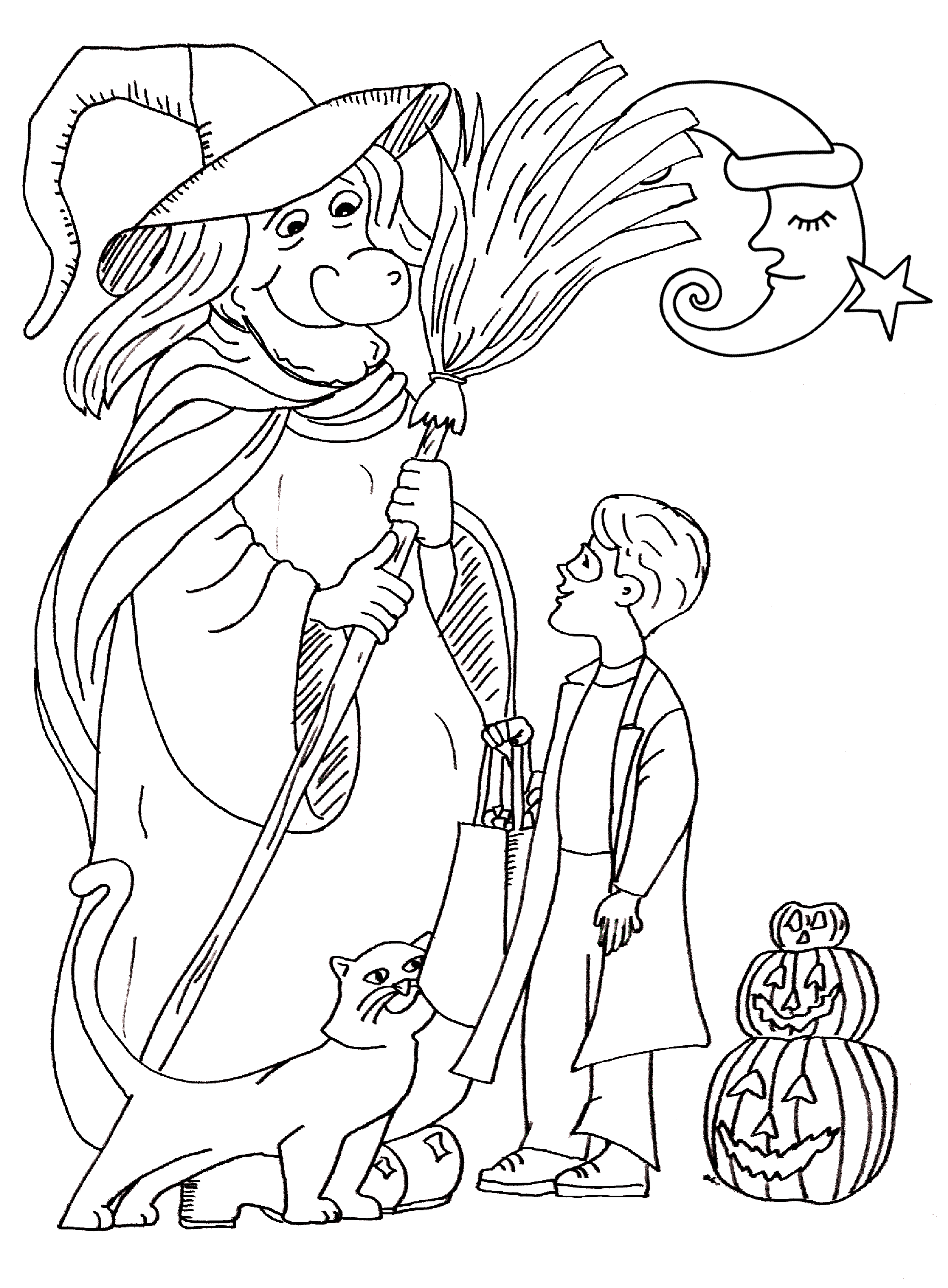 Halloween coloring page to download