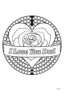 A beautiful flower for Father's Day (Coloring Page)