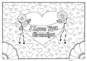 Simple "I love you Grandpa" coloring page