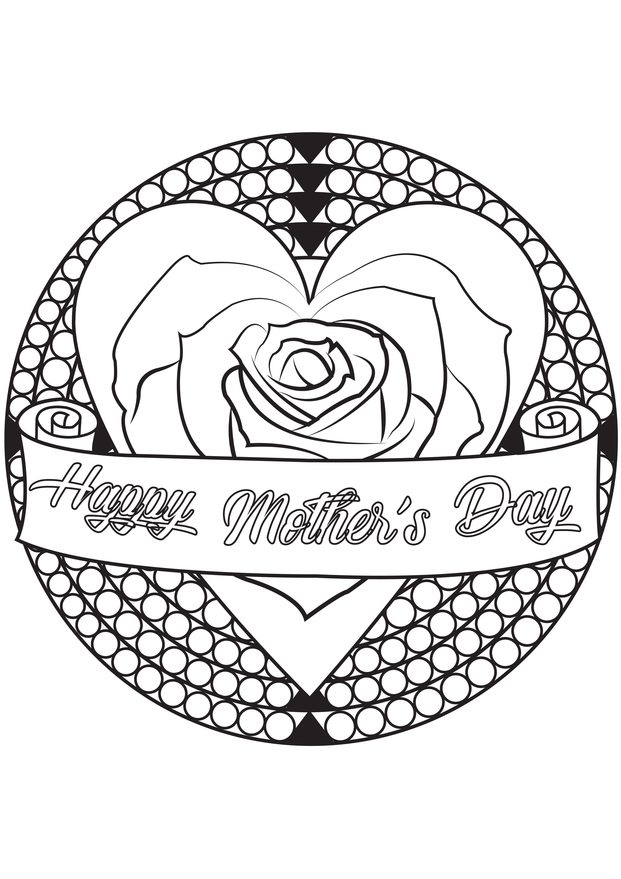 Happy mothers day to color for kids - Happy Mothers day Kids Coloring Pages