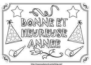 Coloring page happy new year for children