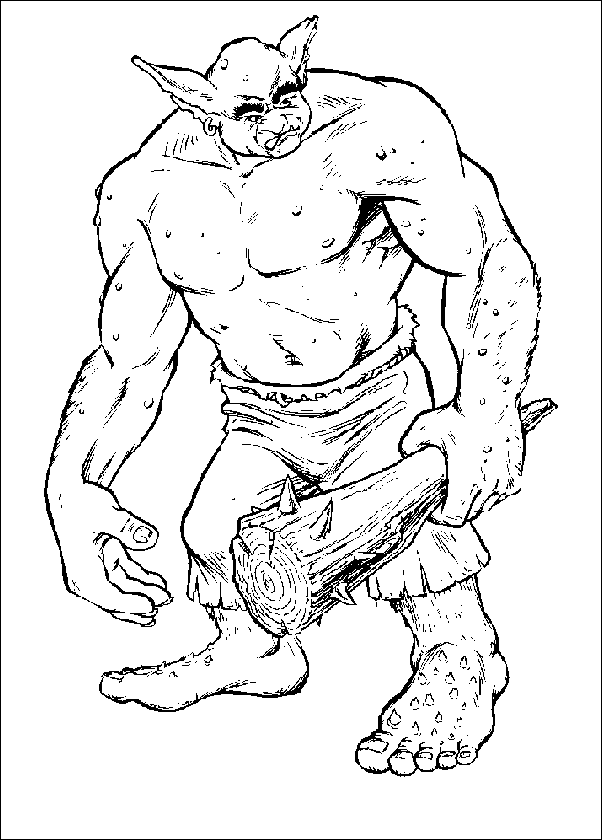 Image of an ogre straight from Harry Potter and the Philosopher's Stone to print and color