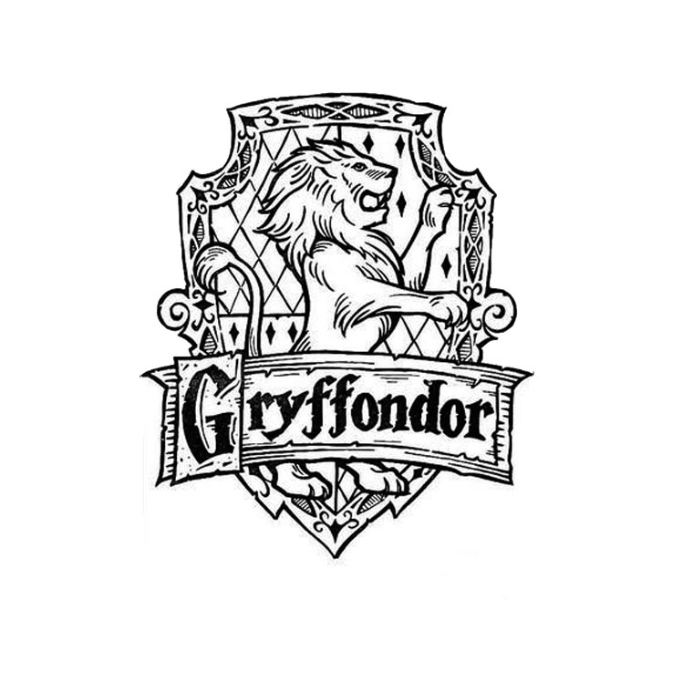 The Gryffindor crest to print and color