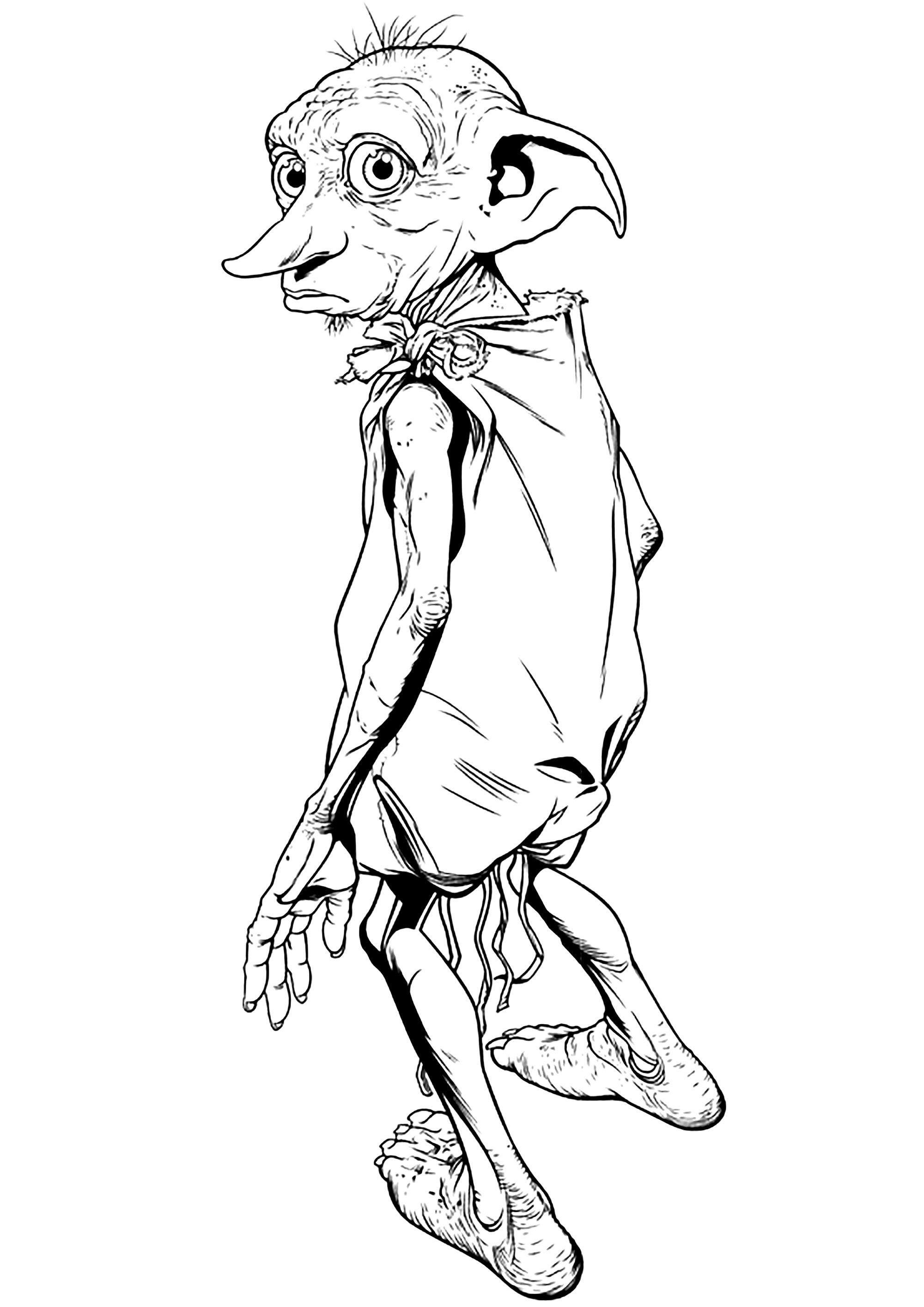 A4 Black Ink Marker Pen Sketch Drawing Dobby The House Elf from Harry  Potter C | eBay