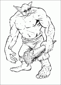 Printable Harry Potter Coloring Page for Kids : Ogre