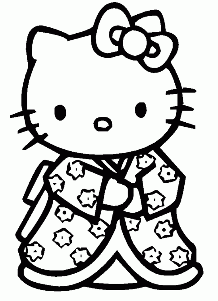 Hello Kitty coloring pages to print - Hello Kitty Kids Coloring Pages