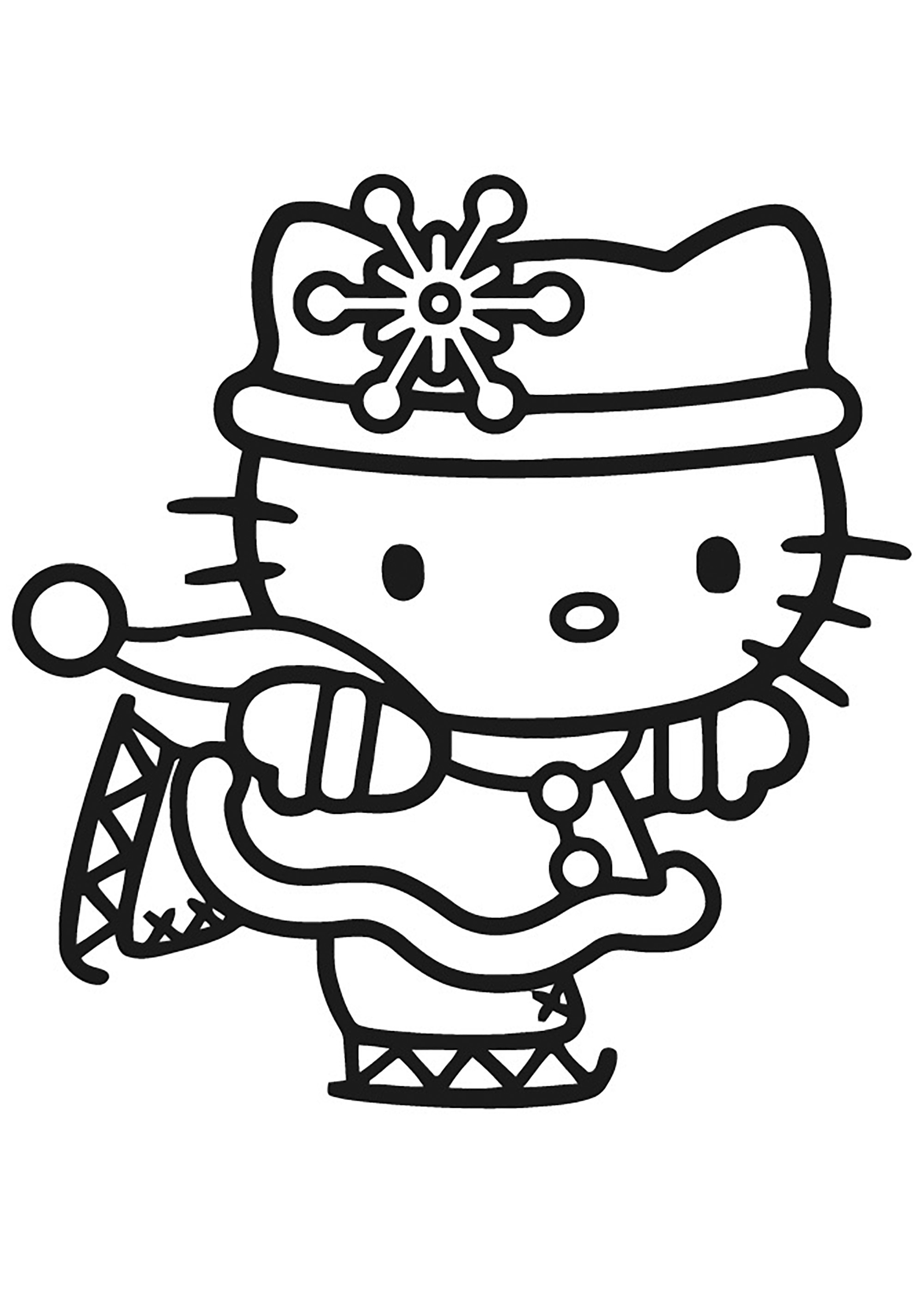 Hello Kitty skates on ice