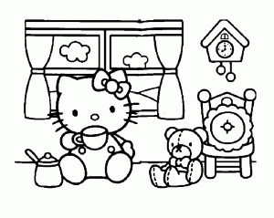 Coloring page hello kitty to print