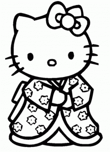 Coloring page hello kitty free to color for kids