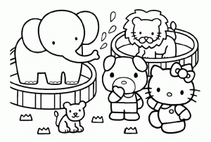 Coloring page hello kitty to color for children