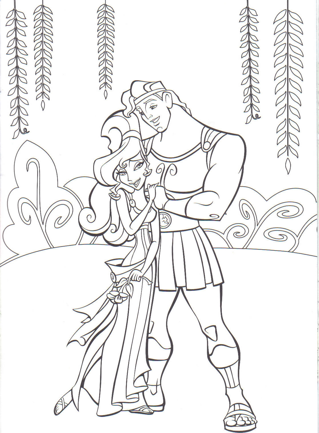 Hercules and his sweetheart: free coloring pages!