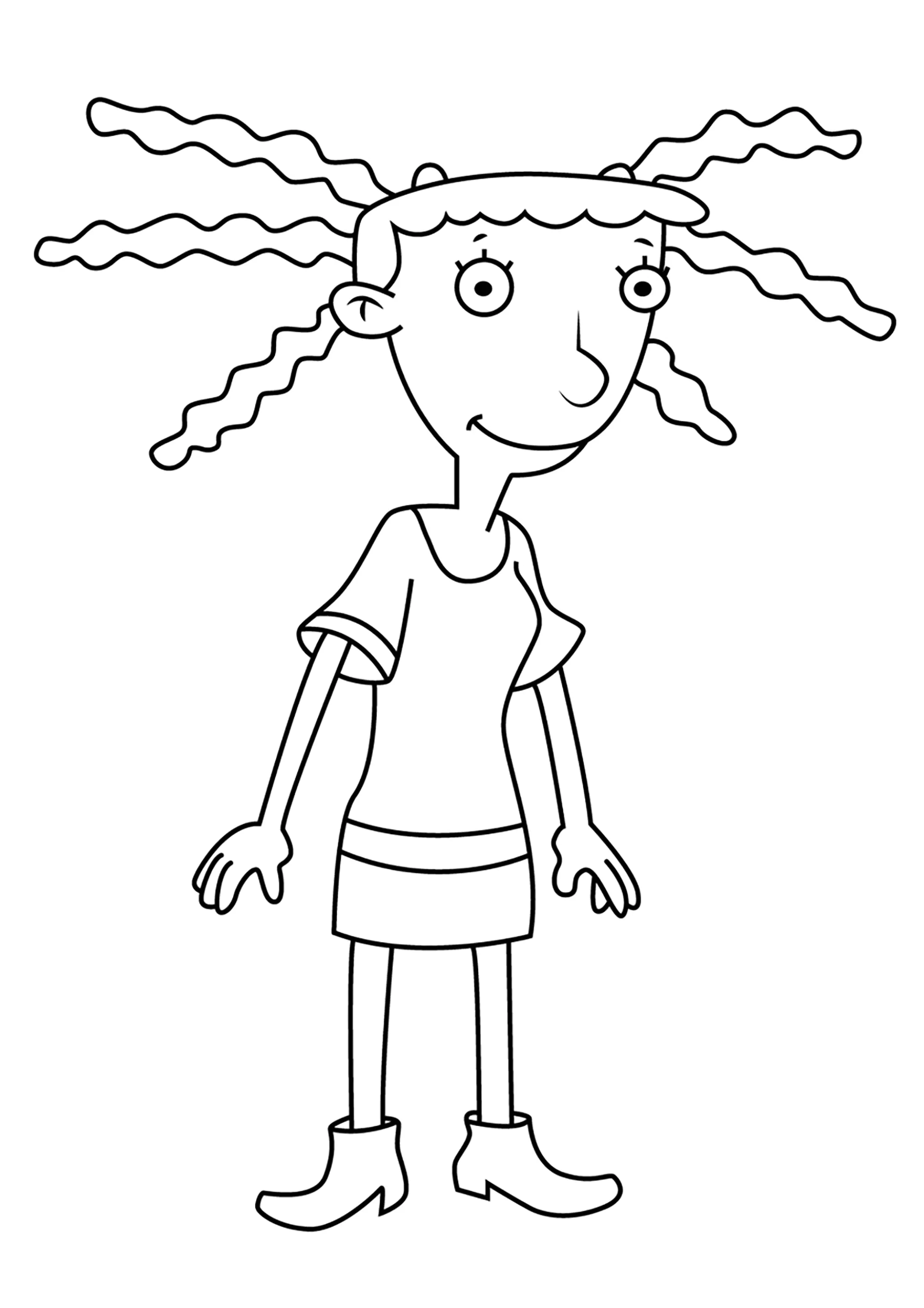 Nadine (Printable Hey Arnold Coloring Page for Kids)