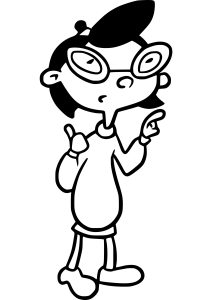 Printable Hey Arnold Coloring Page for Kids : Phoebe and her glasses