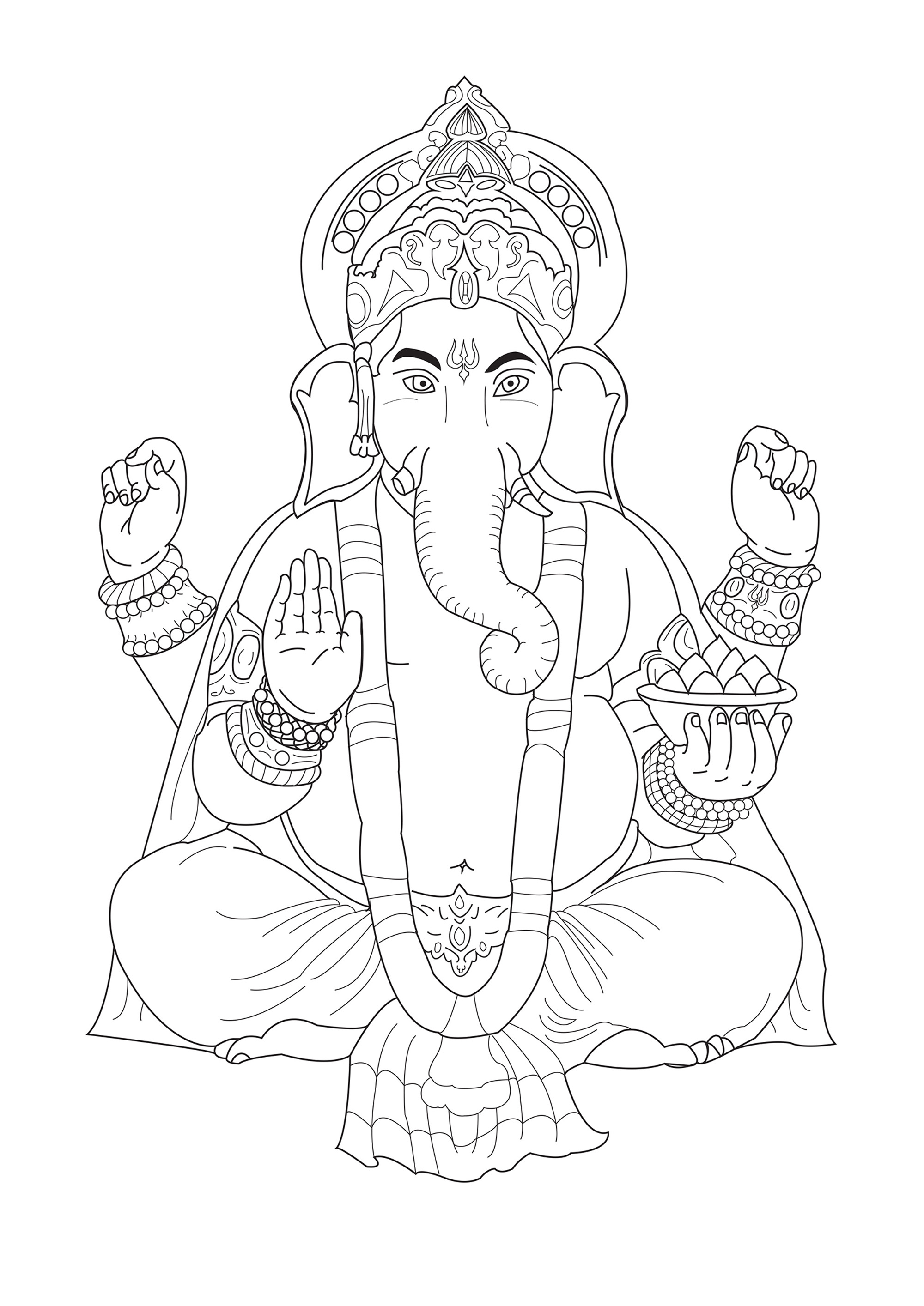 Beautiful Hinduism coloring page to print and color