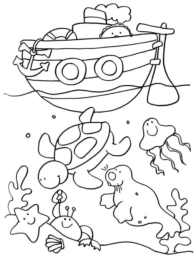 Free coloring page of vacations at the sea (Holiday and Travel)