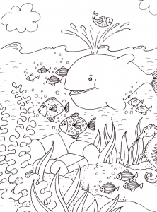 Printable coloring pages of vacations at the sea for children