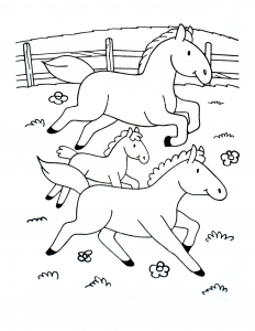 Coloring Horses for kids to print