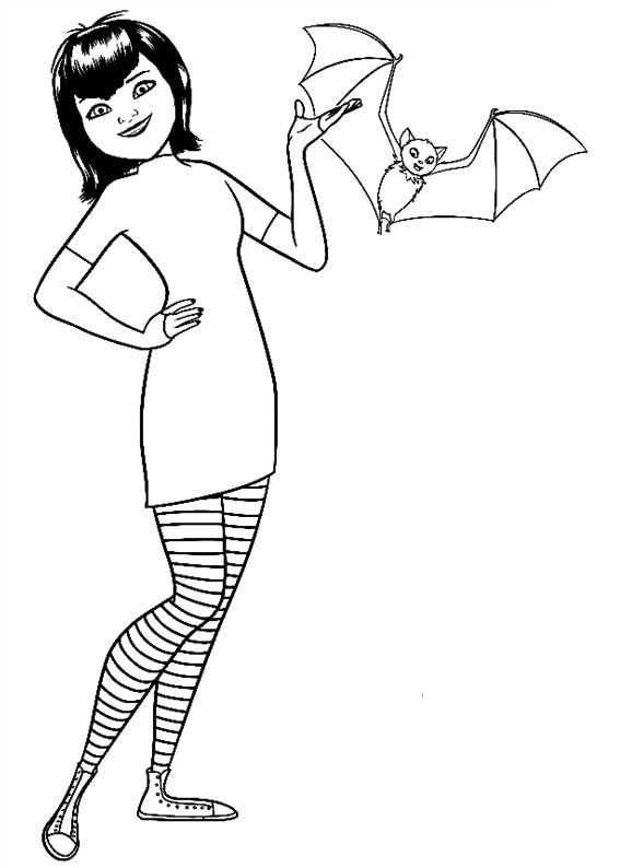 Simple Hotel Transylvania coloring page to print and color for free