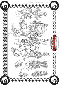 Dragons 3 Characters (How to Train Your Dragon 3 Coloring Page)