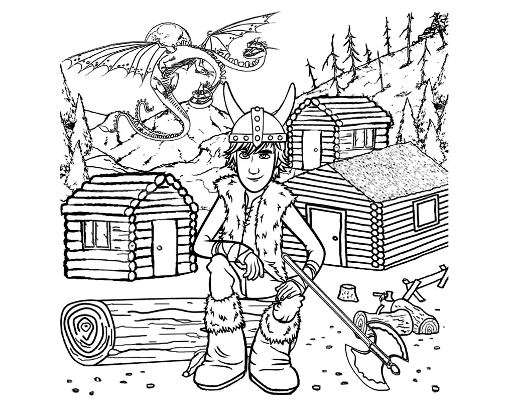 Dragons coloring page for kids (How to Train Your Dragon)