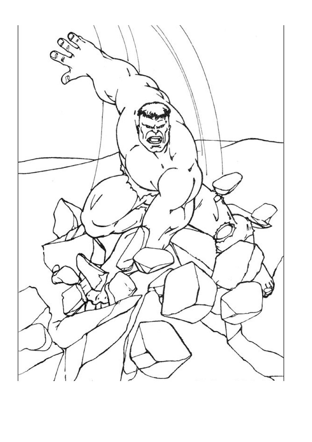 Simple free Hulk coloring page to print and color