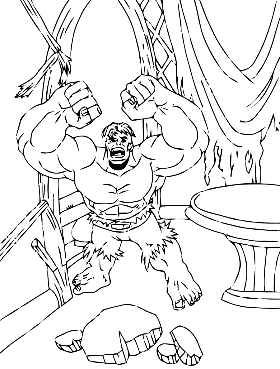 Hulk coloring pages to print for kids