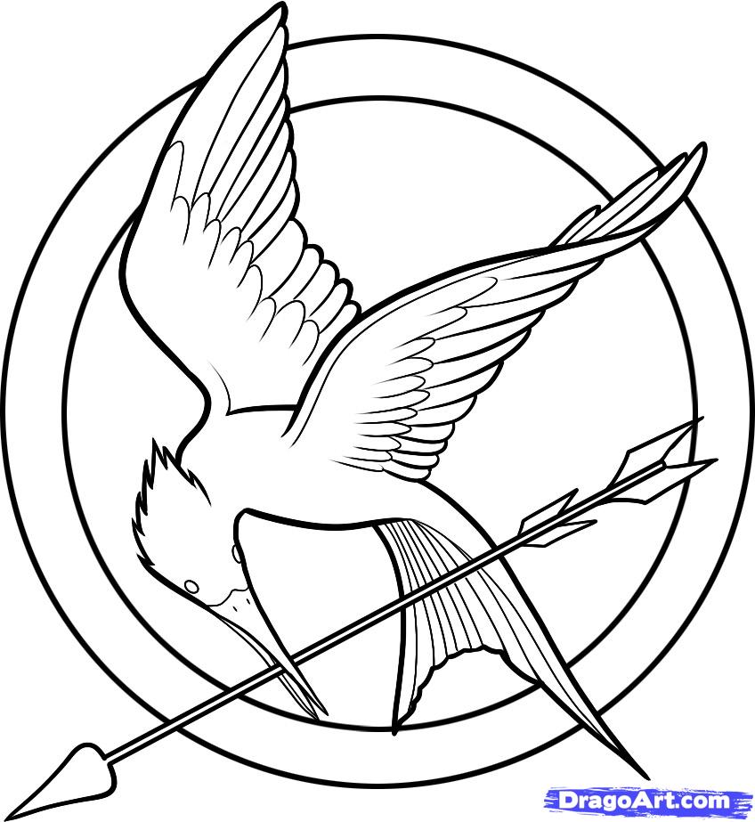 Hunger games symbol colouring