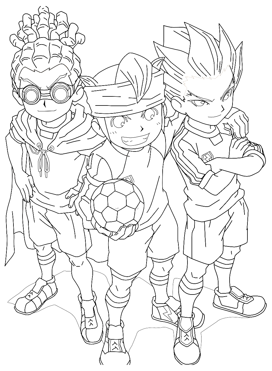Funny Inazuma Eleven coloring page for kids