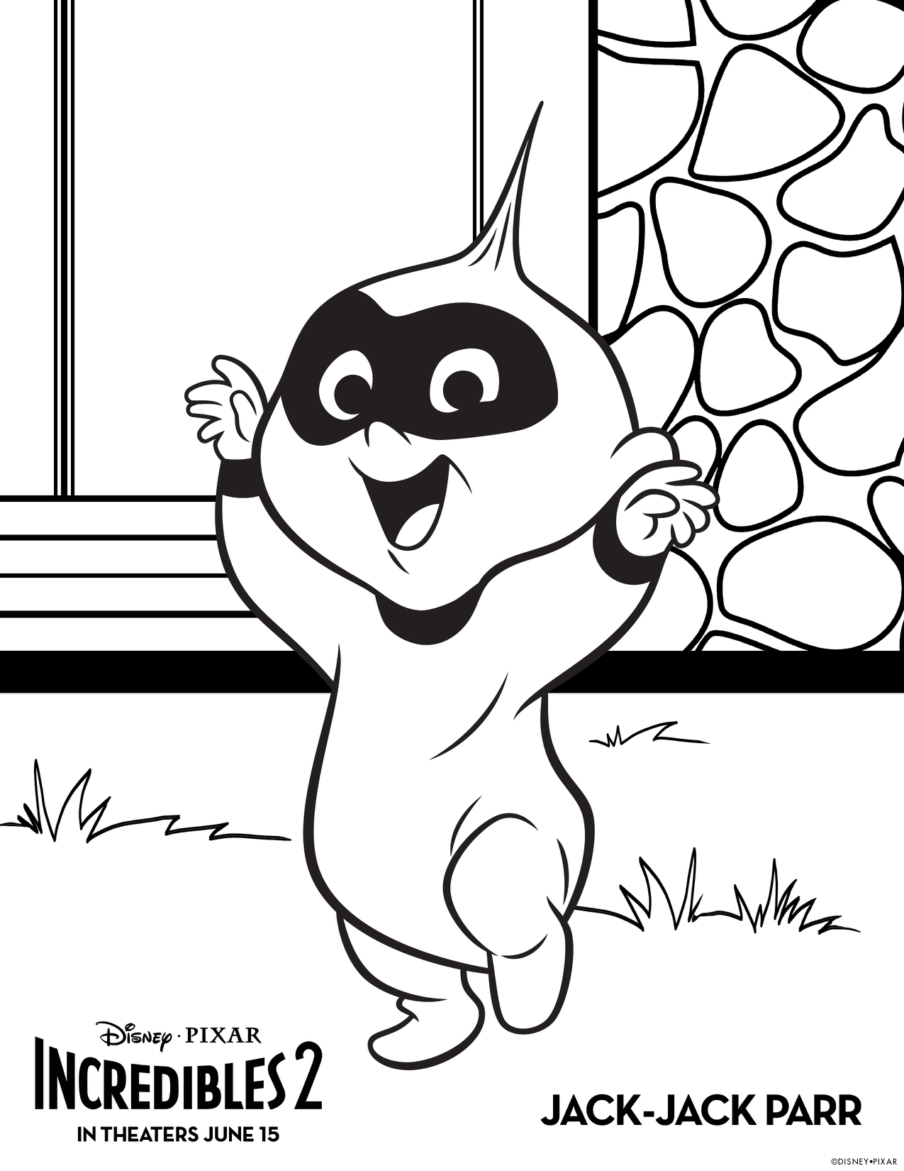 Funny Incredibles 2 coloring page for children : Jack-Jack Parr