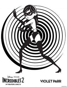 Incredibles 2 : Violet Parr (The Incredibles 2 Coloring Page)