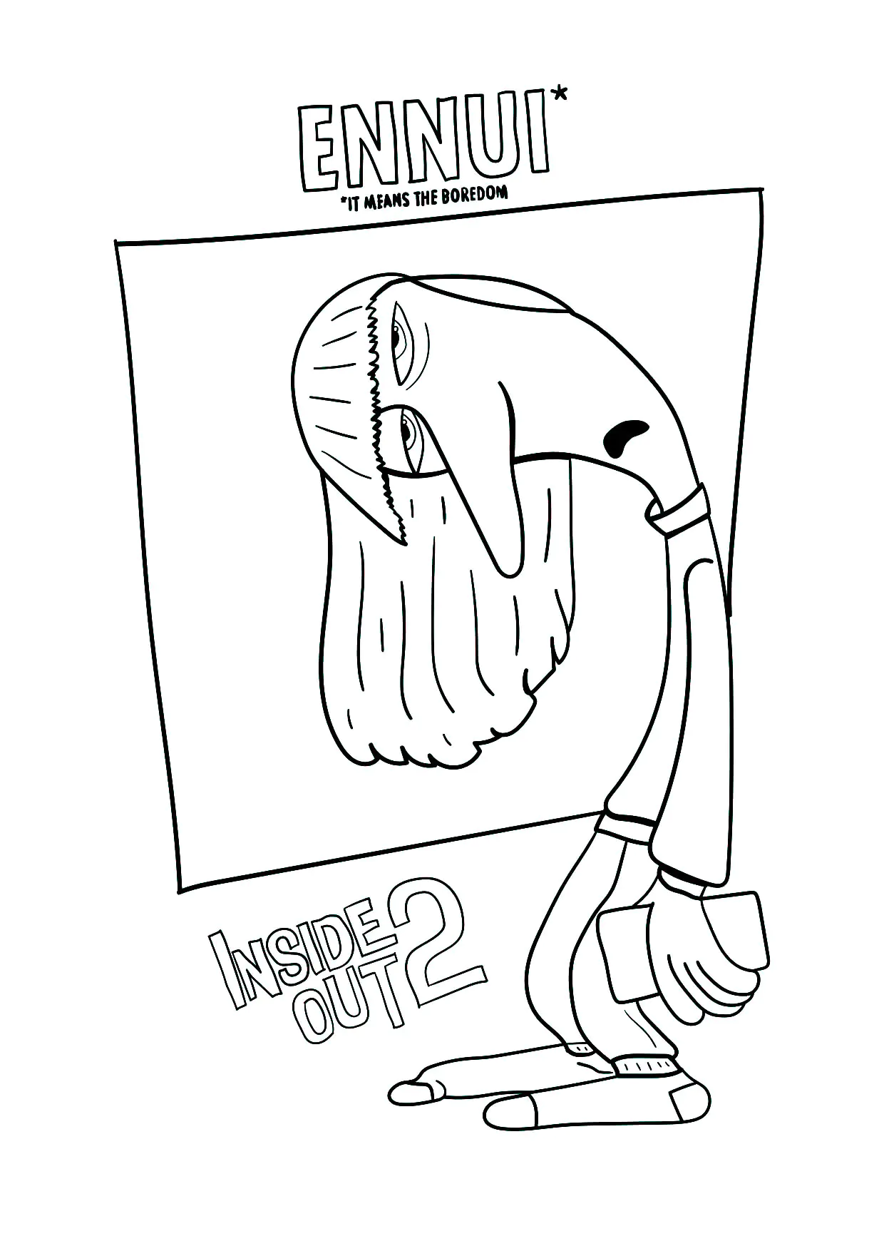 Inside Out 2 : Ennui (Printable Coloring Page for Kids)