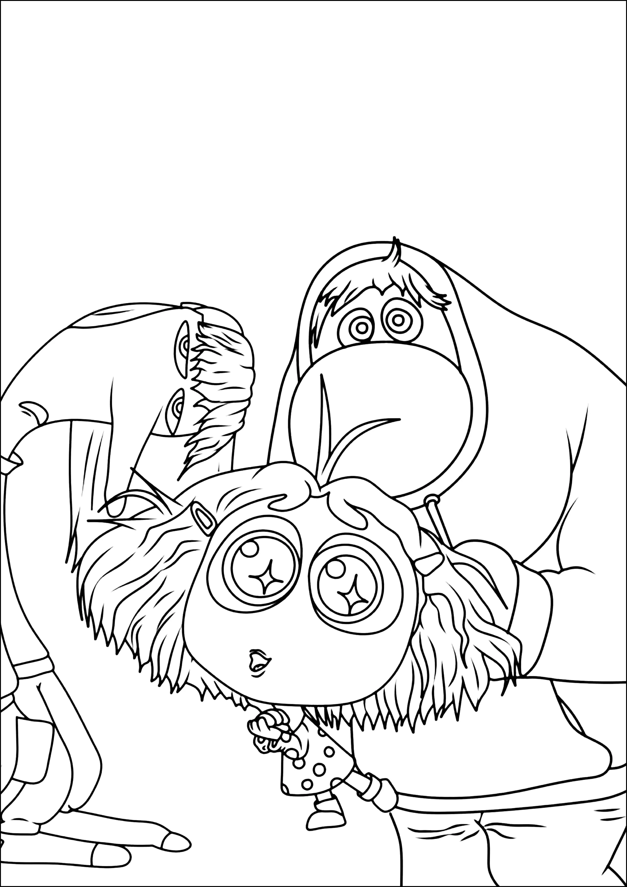 Embarrassment with Envy and Ennui (Boredom) (Printable Inside Out 2 Coloring Page for Kids)