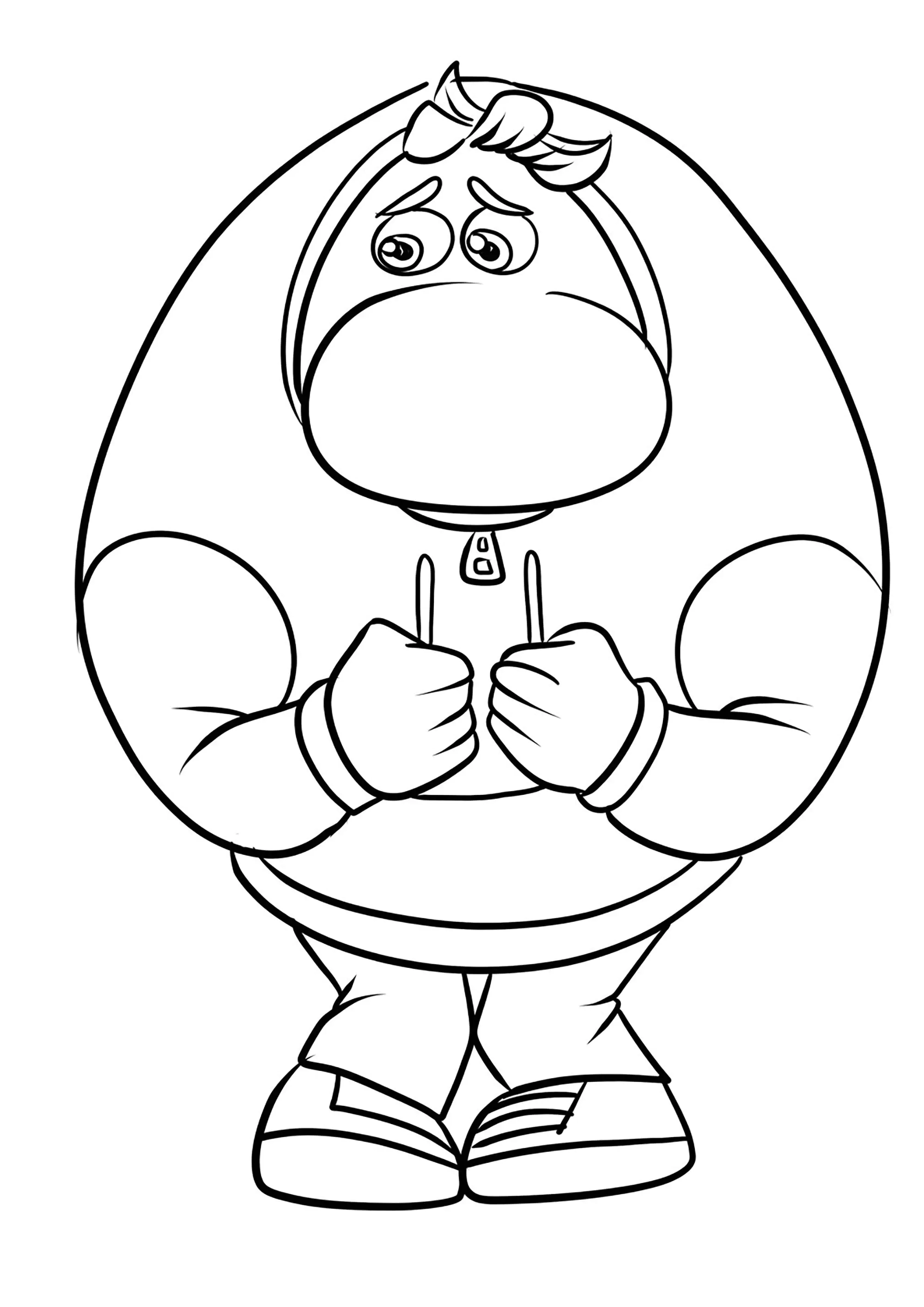 Embarrassment: an engaging new character (Printable Inside Out 2 Coloring Page for Kids)