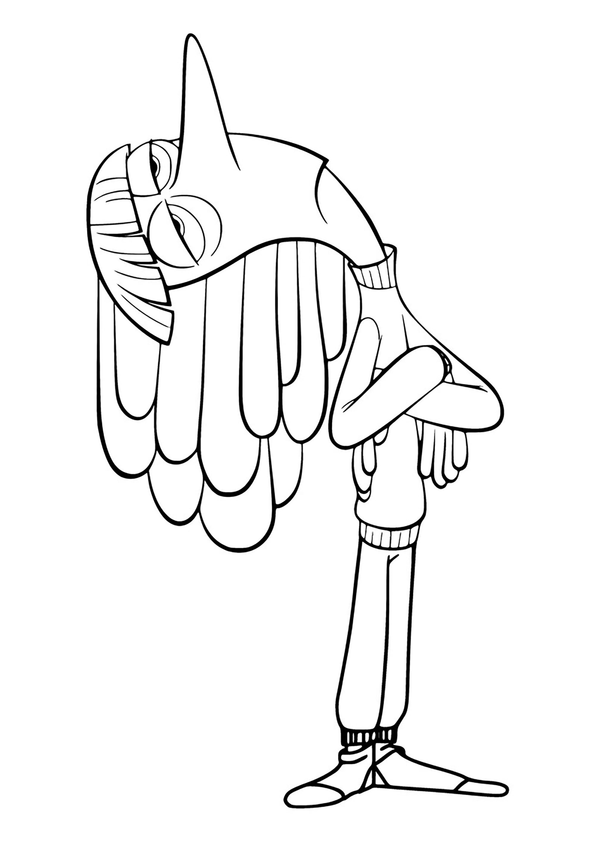 Ennui (Boredom) as jaded as ever (Inside Out 2 Coloring Page) Ennui (Boredom) as jaded as ever (Printable Inside Out 2 Coloring Page for Kids)