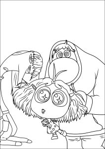 Embarrassment with Envy and Ennui (Boredom) (Inside Out 2 Coloring Page)