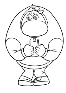 Embarrassment: an engaging new character (Inside Out 2 Coloring Page)