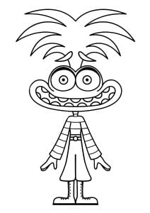 Anxiety and a big smile (Inside Out 2 Coloring Page)