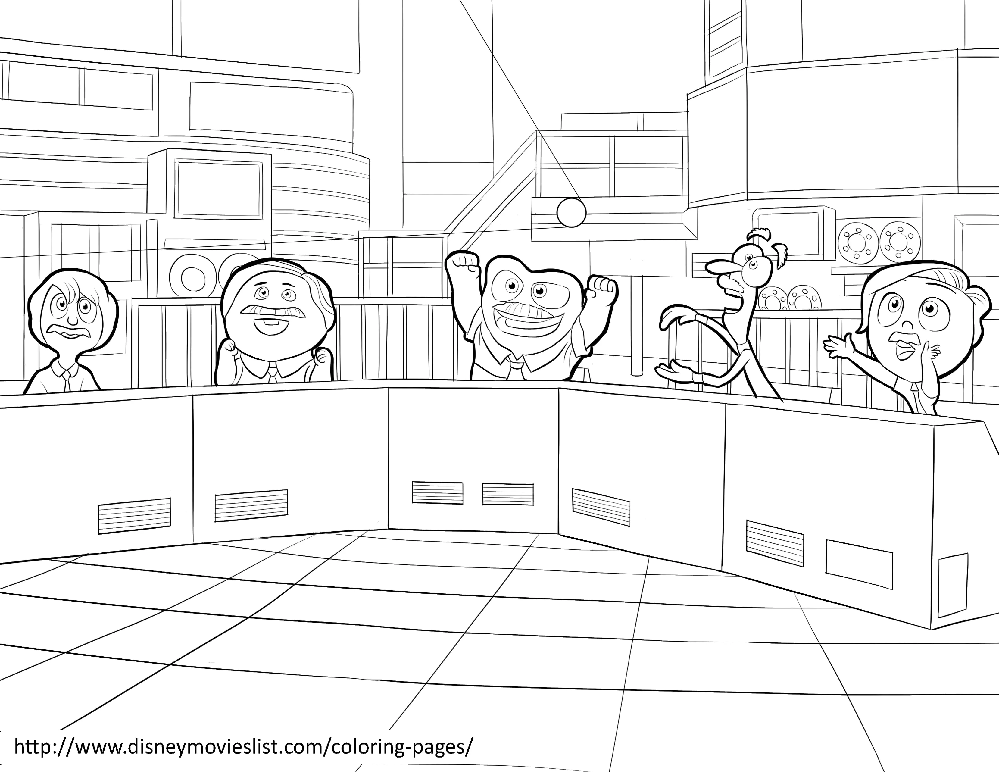 Vice versa: 5 emotions (Printable Inside Out Coloring Page for Kids)