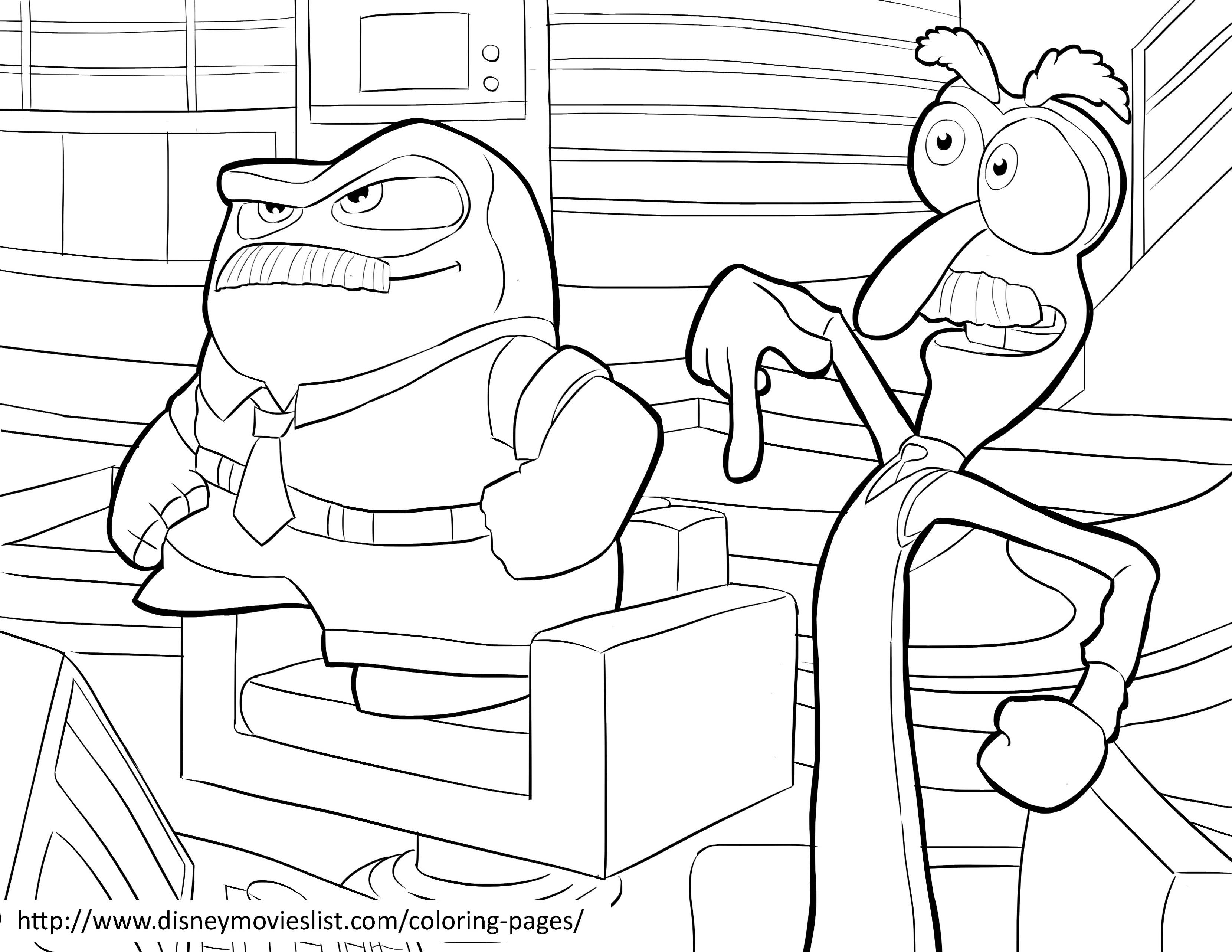 Incredible Inside Out coloring page to print and color for free : Fear and Anger