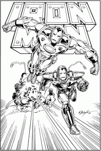 Coloring page iron man to color for kids