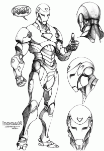 Free Iron man drawing to print and color