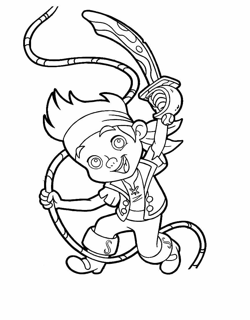 Jake the pirate from Disney to print and color