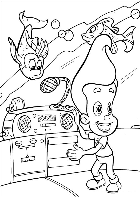 Cute free Jimmy Neutron coloring page to download